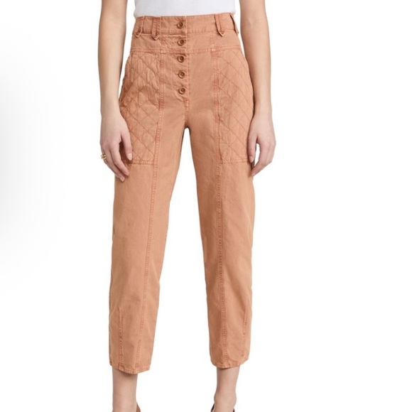 Ulla Johnson pants Cambrie High Rise Straight Leg Trouser Terracotta Orange 0 - Picture 1 of 9